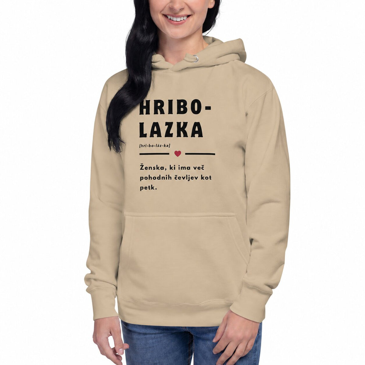 Pulover s kapuco - HRIBOLAZKA - bež