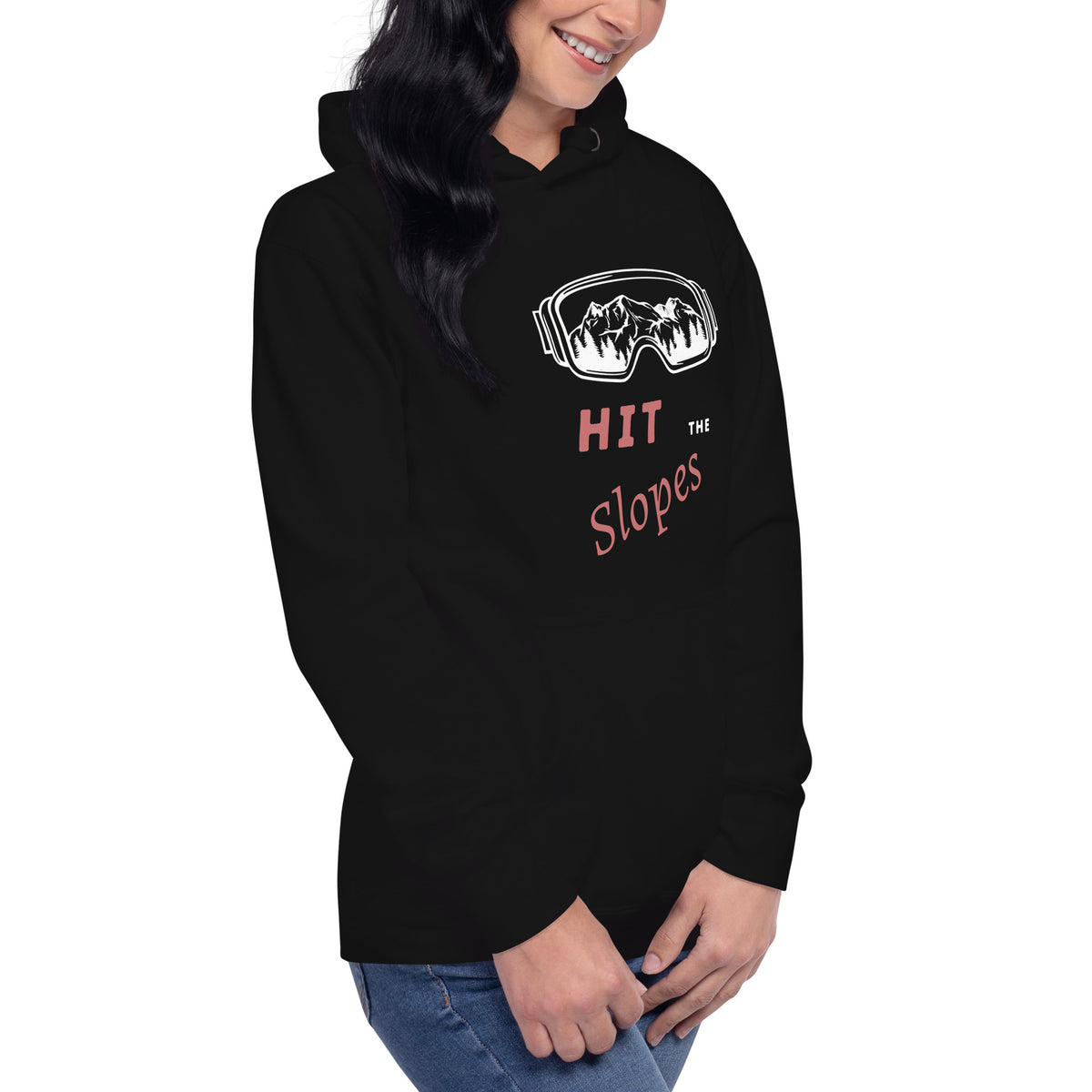 Pulover s kapuco - HIT THE Slopes - črna