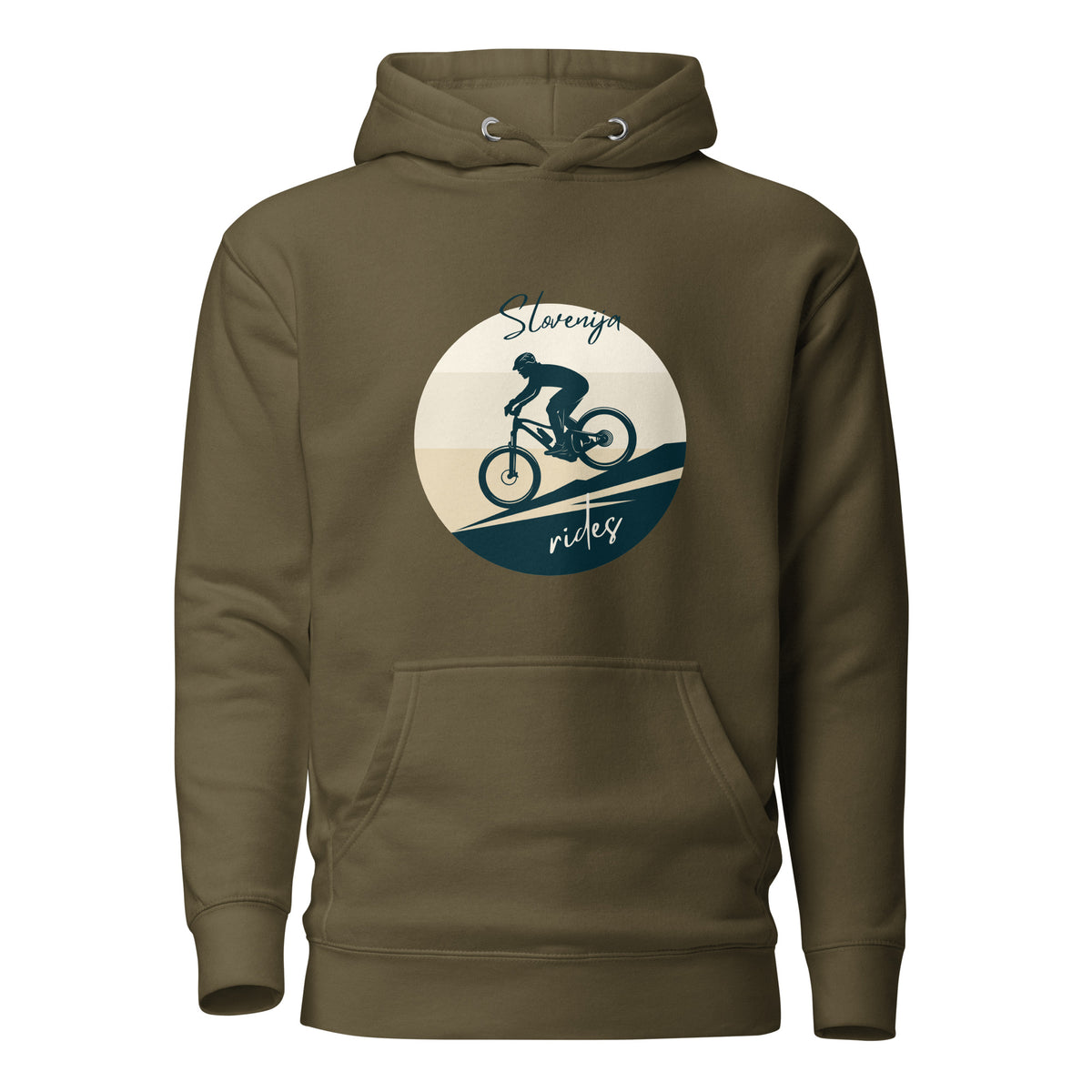 Pulover s kapuco - MTB Slovenija - Vojaško zelena