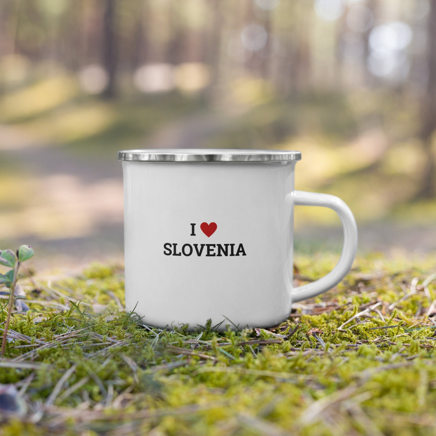 Emajlirana skodelica - I LOVE SLOVENIA
